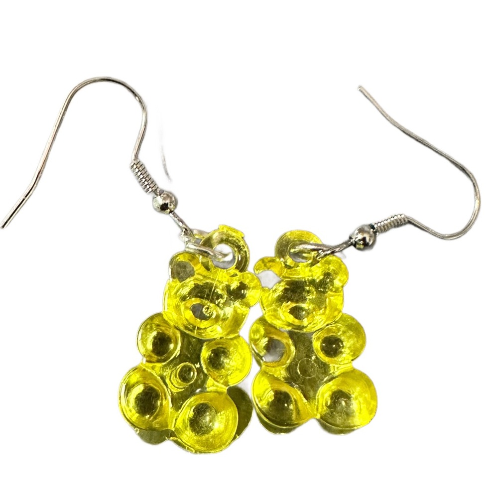Yellow Gummy Bear Drop Earrings - Picture 2 of 2